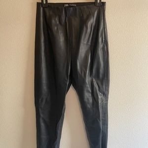 ZARA leather leggings
